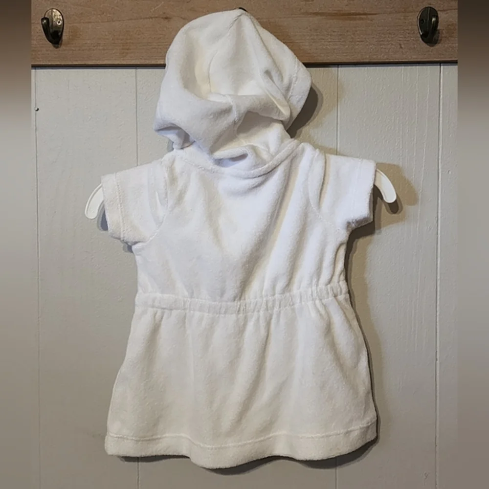 Carter's Coverup Hooded Swim Beach‎ Bathrobe White 3 Months A351